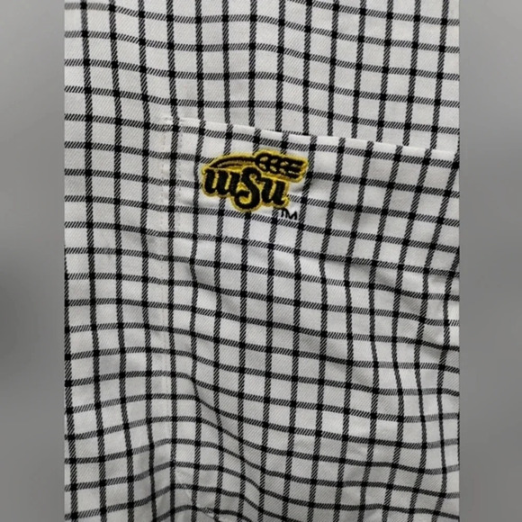 Peter Millar Black White Windowpane WSU Shockers Button Down‎ Shirt size Large - Picture 5 of 5